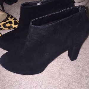 Black suede booties